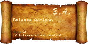 Balassa Adrienn névjegykártya